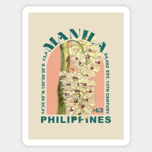 Manila Philippines Vintage Floral Magnet